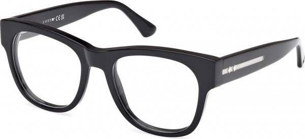 Web Eyewear WE5423 Eyeglasses, 001 - Black/Crystal / Shiny Black