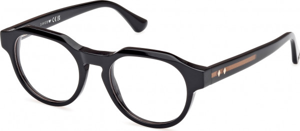 Web Eyewear WE5421 Eyeglasses, 001 - Black/Crystal / Shiny Black