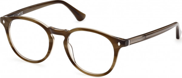 Web Eyewear WE5387 Eyeglasses, 050 - Light Green/Striped / Shiny Light Green