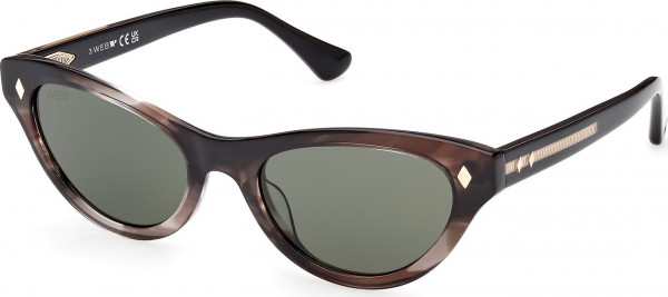 Web Eyewear WE0330 Sunglasses, 20N - Light Brown/Striped / Black/Crystal