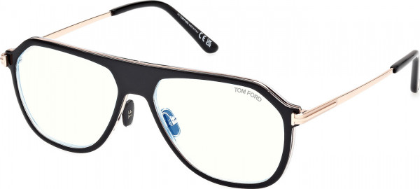 Tom Ford FT5943-B Eyeglasses, 003 - Black/Crystal / Black/Crystal