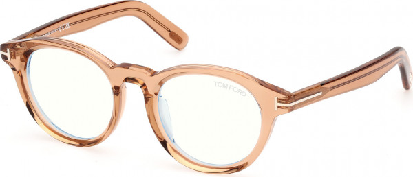 Tom Ford FT5931-D-B Eyeglasses, 045 - Shiny Light Brown / Shiny Light Brown