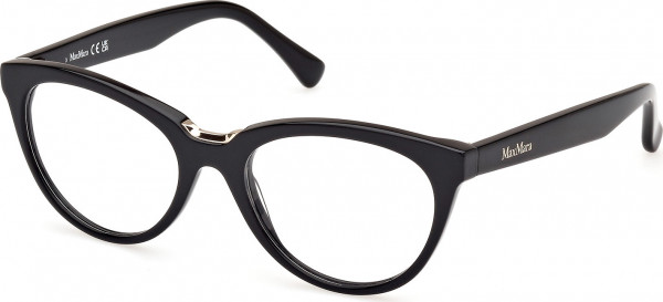 Max Mara MM5132 Eyeglasses, 001 - Shiny Black / Shiny Black