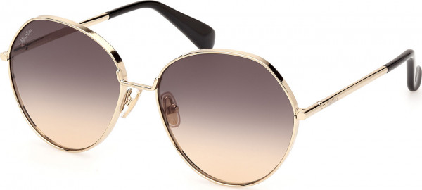 Max Mara MM0096 MENTON Sunglasses, 32B - Shiny Pale Gold / Shiny Pale Gold