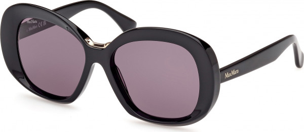 Max Mara MM0087 EDNA Sunglasses, 01A - Shiny Black / Shiny Black