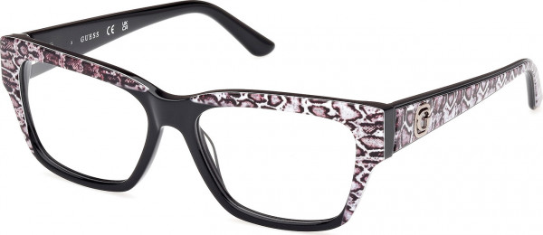 Guess GU50126 Eyeglasses, 005 - Shiny Black / Shiny Black