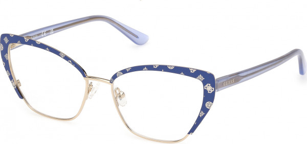 Guess GU50122 Eyeglasses, 092 - Matte Blue / Matte Blue