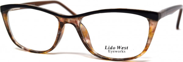 Lido West Seashell Eyeglasses, Brown/Tortoise
