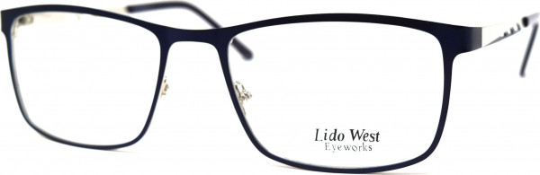 Lido West Shark Eyeglasses, Blue/Silver