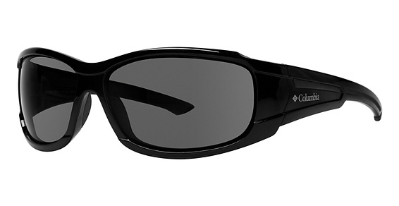 Columbia Big Sur Sunglasses, C03 Shiny Black (PFG True Grey w/ Blue Mirror)