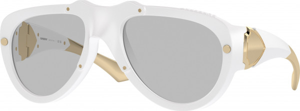 Burberry BE4433U Sunglasses, 414187 WHITE RUBBER LIGHT GREY (WHITE)