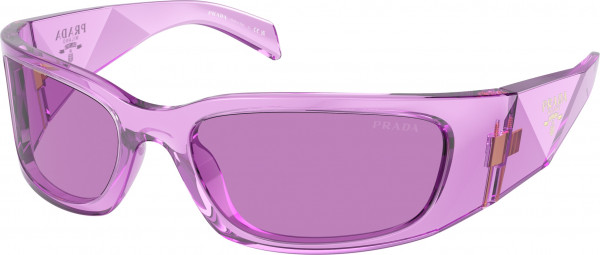 Prada PR A14S Sunglasses, 13R30G TRANSPARENT AMETYST PURPLE (CLEAR)