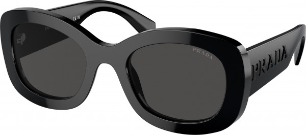 Prada PR A13SF Sunglasses, 1AB5S0 BLACK DARK GREY (BLACK)