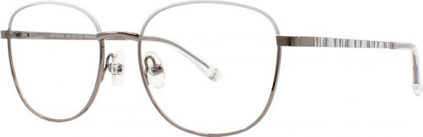 Adrienne Vittadini 654 Eyeglasses, White/Gun
