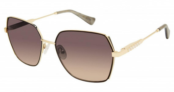Ann Taylor ATP918 Petite Luxury Ann Taylor Sunglasses, C01 BLACK / GOLD