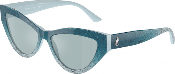 Jimmy Choo JC5004 Sunglasses, 50497C AZURE GRADIENT GLITTER LIGHT A (BLUE)