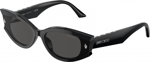 Jimmy Choo JC5015U Sunglasses, 500087 BLACK DARK GREY (BLACK)