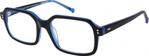 Colors In Optics CJ125 SPENCER Eyeglasses, OXBL BLACK OVER ELECTRIC BLUE