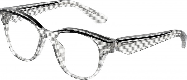 Alain Mikli A03520 Eyeglasses, 002 NEW DAMIER BLACK TRANSP/NOIR (BLACK)