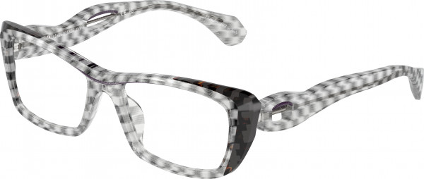 Alain Mikli A03522 Eyeglasses, 001 DAMIER BLACK WHITE/BROWN/PUPLE (BLACK)