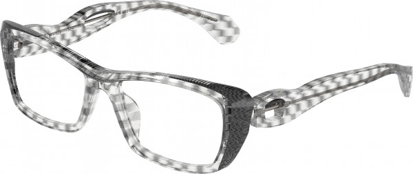 Alain Mikli A03522 Eyeglasses, 002 DAMIER BLACK TRANSP/GREY/BLACK (BLACK)