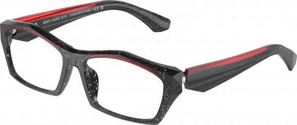 Alain Mikli A03525 Eyeglasses, 001 POINTILLEE BLACK/TRANSP. RED (BLACK)