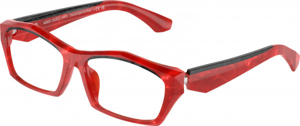 Alain Mikli A03525 Eyeglasses, 004 ROUGE NACREE/BLACK NACREE (RED)
