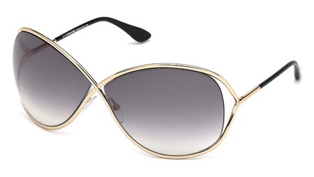 Tom Ford MIRANDA Sunglasses, 28B - Shiny Rose Gold / Gradient Smoke