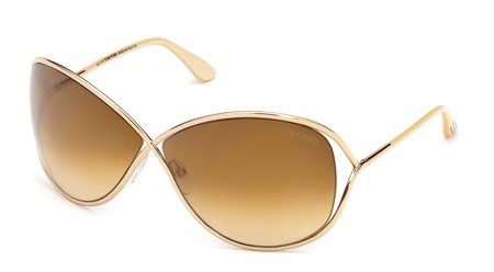 Tom Ford MIRANDA Sunglasses, 28F - Shiny Rose Gold / Gradient Brown