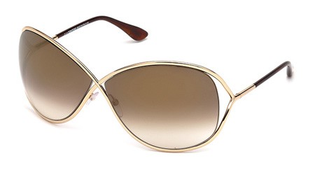 Tom Ford MIRANDA Sunglasses, 28G - Shiny Rose Gold / Brown Mirror