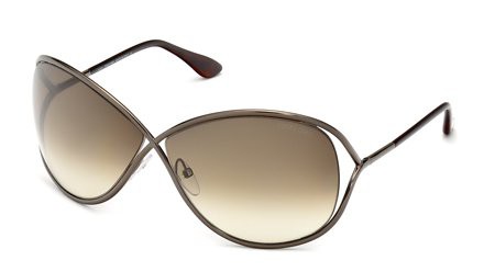 Tom Ford MIRANDA Sunglasses, 36F - Shiny Dark Bronze / Gradient Brown