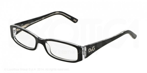 D & G DD1179 INSTITUTIONAL LOGO Eyeglasses, 675 BLACK TOP ON CLEAR (BLACK)