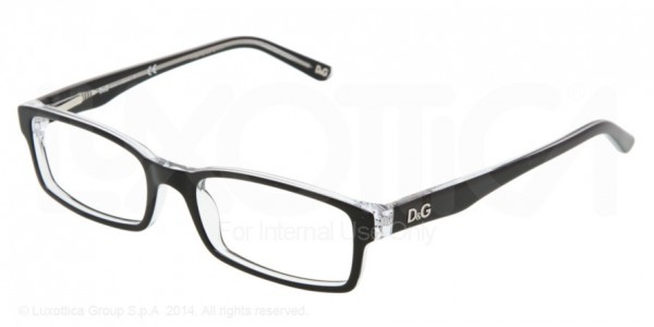 D & G DD1180 INSTITUTIONAL LOGO Eyeglasses, 675 BLACK TOP ON CLEAR (BLACK)