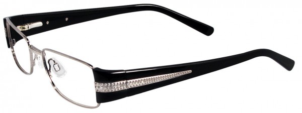Takumi T9772 Eyeglasses, SATIN SILVER/SHINY BLACK