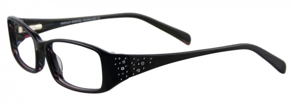 EasyClip EC122 Eyeglasses, BLACK/MARBLED