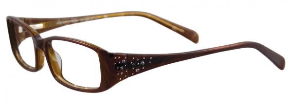 EasyClip EC122 Eyeglasses, CLEAR CHOCOLATE/MARBLED