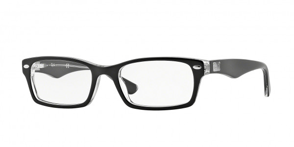 Ray-Ban Optical RX5206 Eyeglasses, 2034 BLACK ON TRANSPARENT (BLACK)