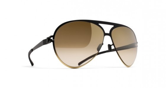 Mykita SEPP Sunglasses, F67 BLACK/GOLD GRADIENT - LENS: BROWN GRADIENT FLASH