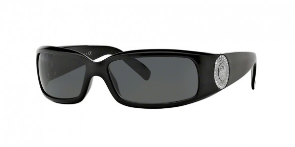 Versace VE4044B Sunglasses, GB1/87 SHINY BLACK (BLACK)