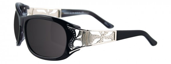 Takumi T6005S Sunglasses, BLACK AND SILVER/MARBLED GREY
