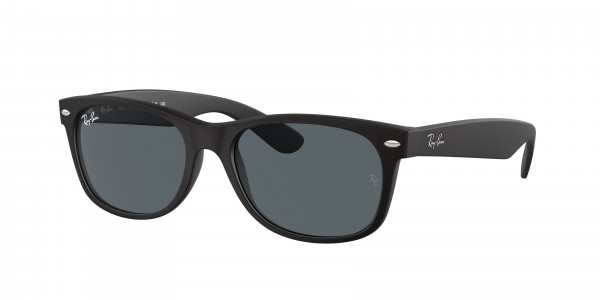 Ray-Ban RB2132 NEW WAYFARER Sunglasses, 622/R5 NEW WAYFARER RUBBER BLACK BLUE (BLACK)