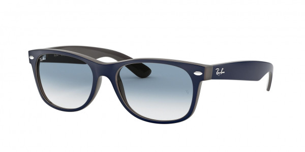 Ray-Ban RB2132 NEW WAYFARER Sunglasses, 63083F MATTE BLUE ON OPAL BROWN (BLUE)