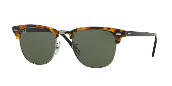 Ray-Ban RB3016 CLUBMASTER Sunglasses, 1157 CLUBMASTER SPOTTED BLACK HAVAN (BLACK)