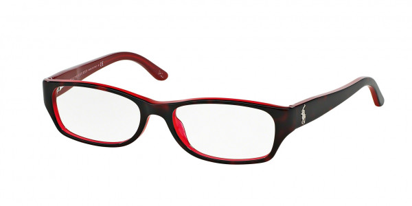 Ralph Lauren RL6058 Eyeglasses, 5255 SHINY DARK HAVANA ON RED (BROWN)