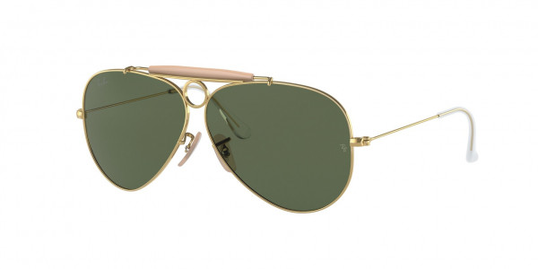 Ray-Ban RB3138 SHOOTER Sunglasses, W3401 SHOOTER ARISTA G-15 GREEN (GOLD)
