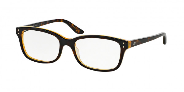Ralph Lauren RL6062 Eyeglasses, 5277 SHINY DARK HAVANA ON YELLOW (BROWN)