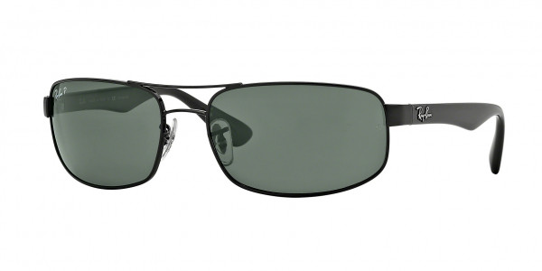 Ray-Ban RB3445 Sunglasses, 002/58 BLACK DARK GREEN (BLACK)