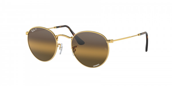 Ray-Ban RB3447 ROUND METAL Sunglasses, 001/G5 ROUND METAL ARISTA POLAR CLEAR (GOLD)