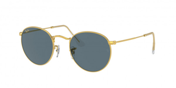 Ray-Ban RB3447 ROUND METAL Sunglasses, 9196R5 ROUND METAL LEGEND GOLD BLUE (GOLD)