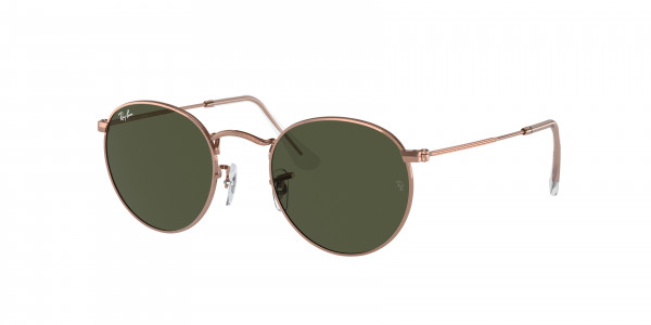 Ray-Ban RB3447 ROUND METAL Sunglasses, 920231 ROUND METAL ROSE GOLD GREEN (GOLD)